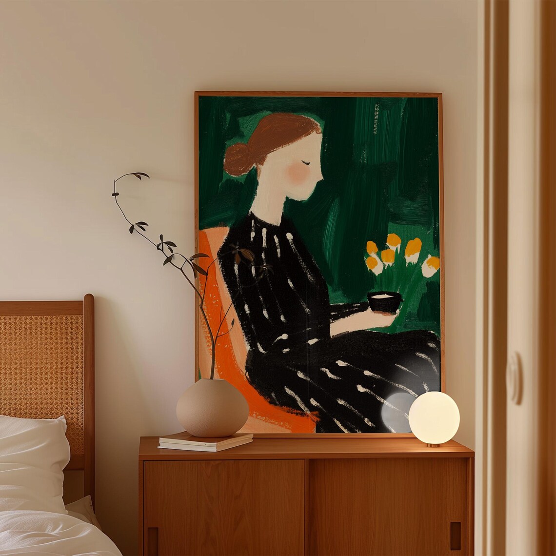 Minimalist Woman In Black Dress, Modern Poster - Image 4
