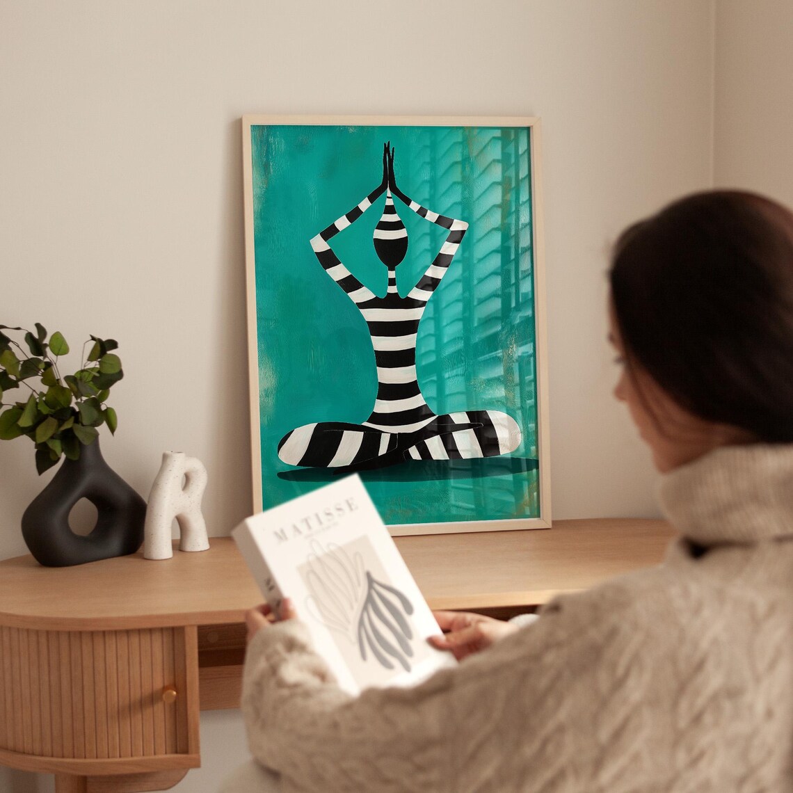 Abstract Yoga Figure Meditation Pose Art Print - Image 5