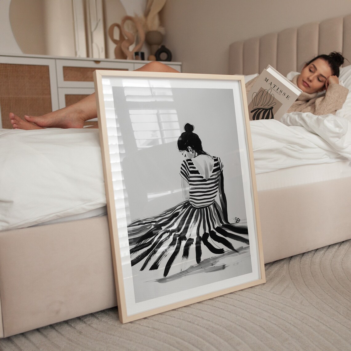 Abstract People Art, Mid-Century Modern Print - Image 3