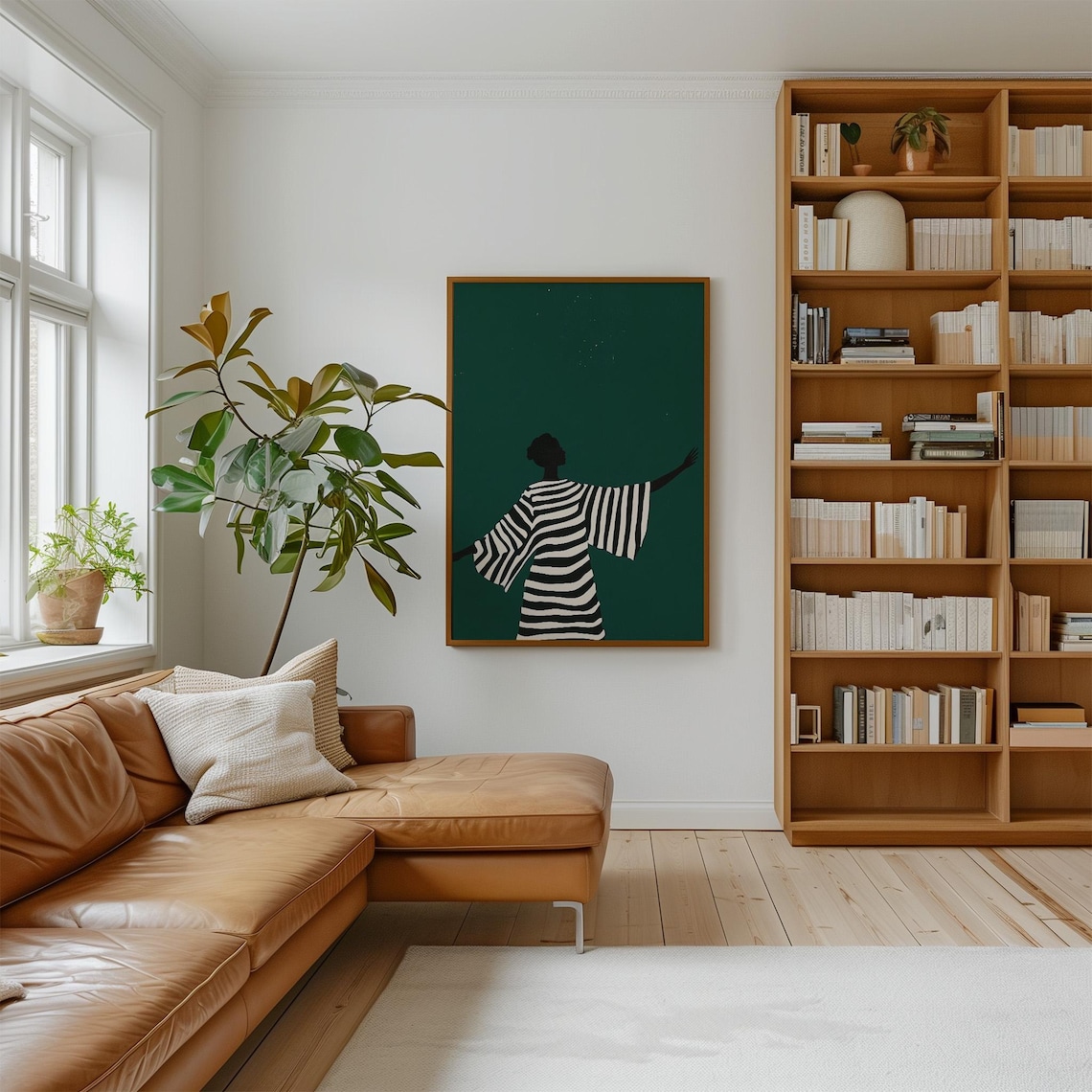 Emerald Green Kimono Woman Silhouette Bold Minimalist Style Poster - Image 3