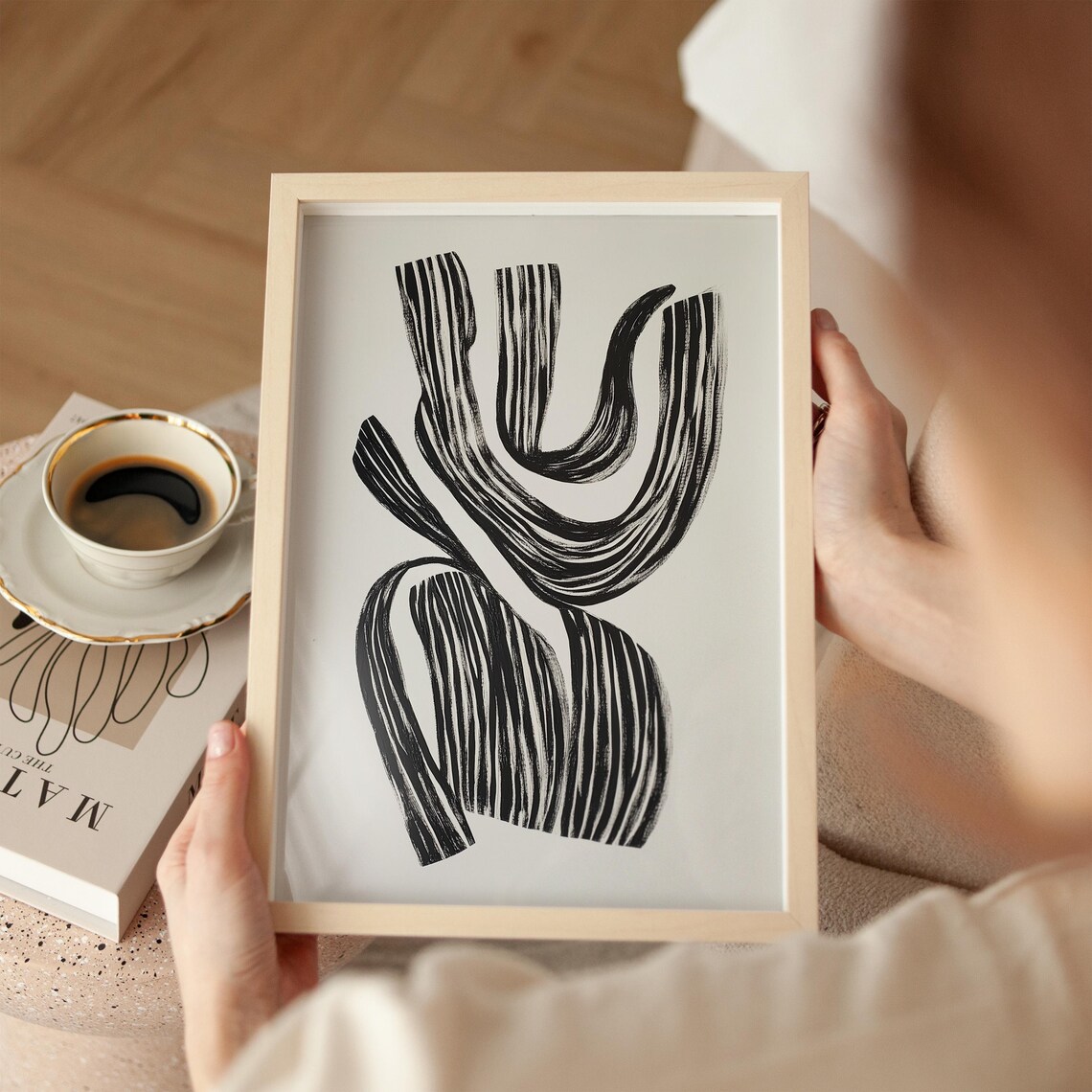 Black And White Abstract Line Art, Minimalist Movement
