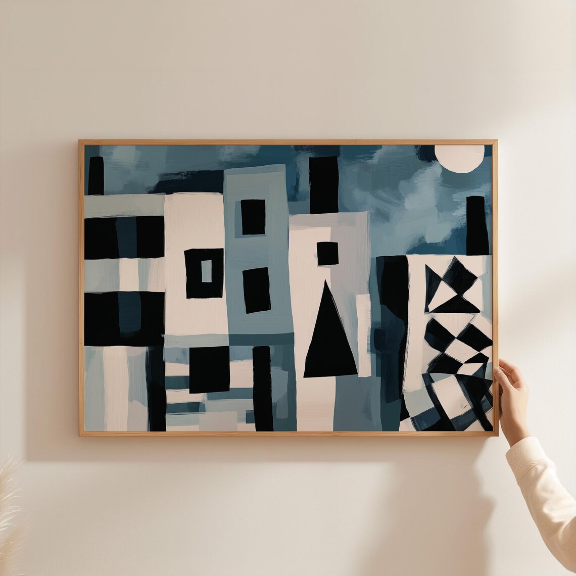 Modern Abstract Cityscape, Minimalist Urban Decor
