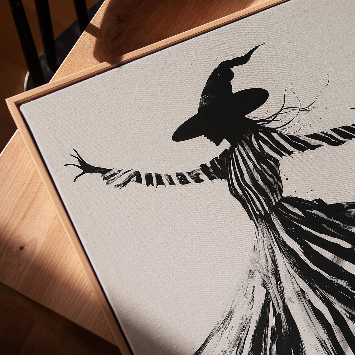 Abstract Witch Silhouette, Halloween Gothic Decor - Image 4