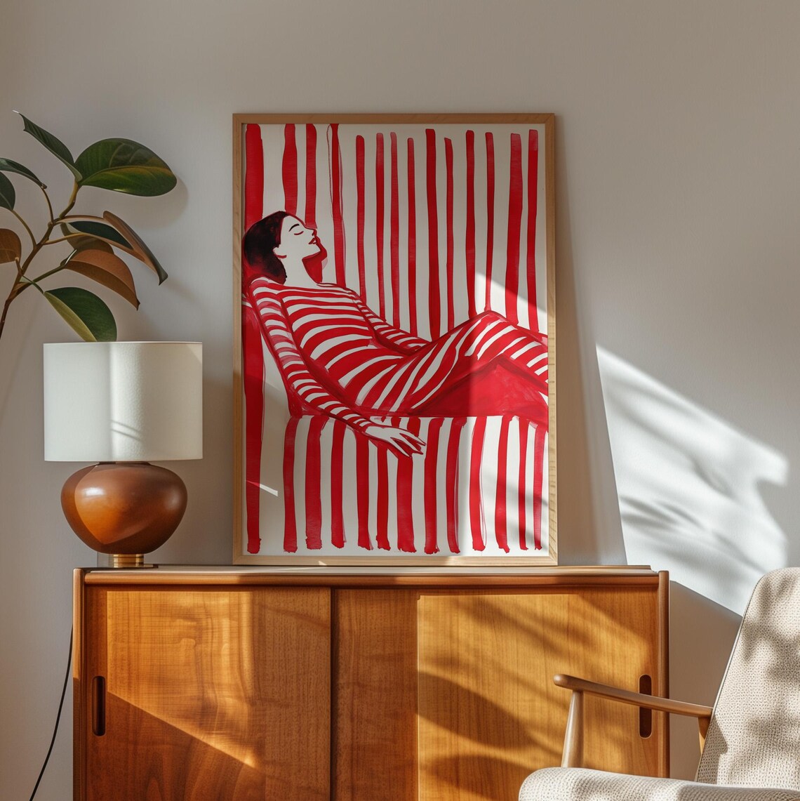 Modern Reading Woman Art Print, Abstract Book Lover - Image 5