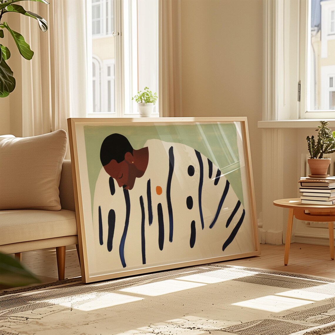 Minimalist Portrait, Black and White Abstract Print - Image 3