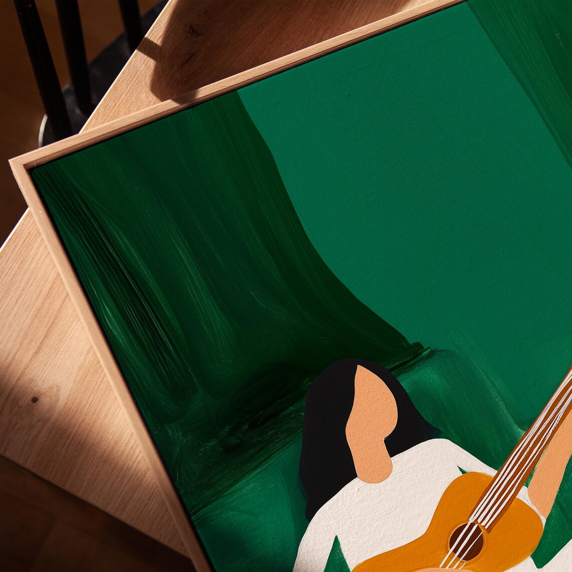 Minimalist Woman Playing Guitar, Music Room Decor - Image 4