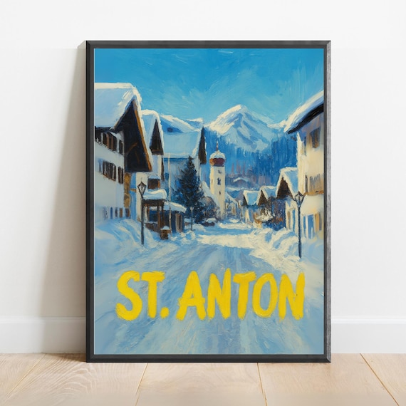 St Anton Austria Snowy Alpine Village Winter Ski Resort Poster
