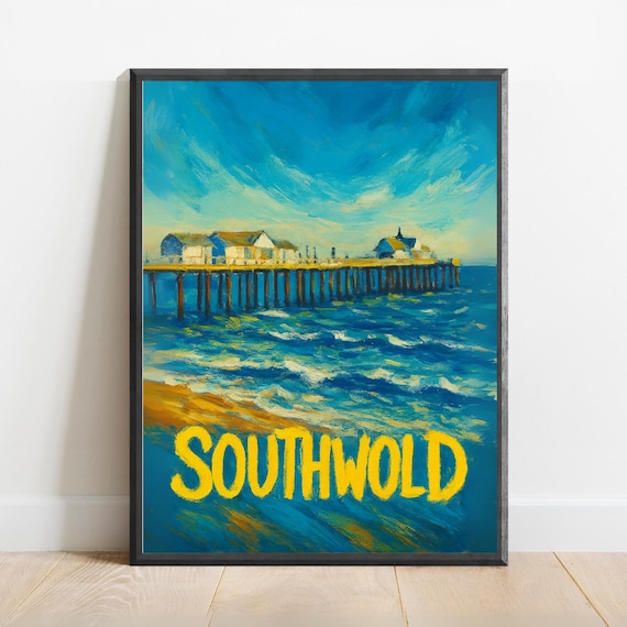 Southwold Pier Seaside View Suffolk Coast England Travel Poster