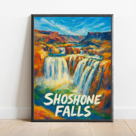 Shoshone Falls Idaho Colorful Canyon Waterfall Landscape Poster