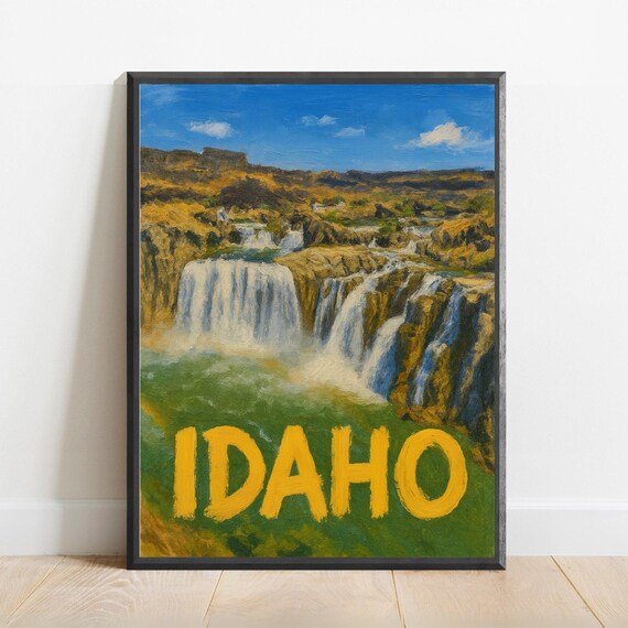 Idaho Poster Impressionist Travel Art Print Modern Wall Decor Bold Textured Brushstrokes