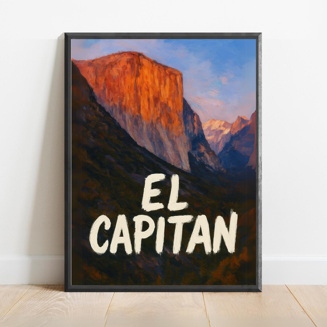 El Capitan Sunset Glow Over Yosemite National Park Mountain Poster