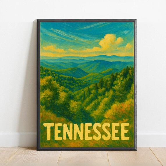 Tennessee Great Smoky Mountains Ridgeline Scenic Landscape Poster