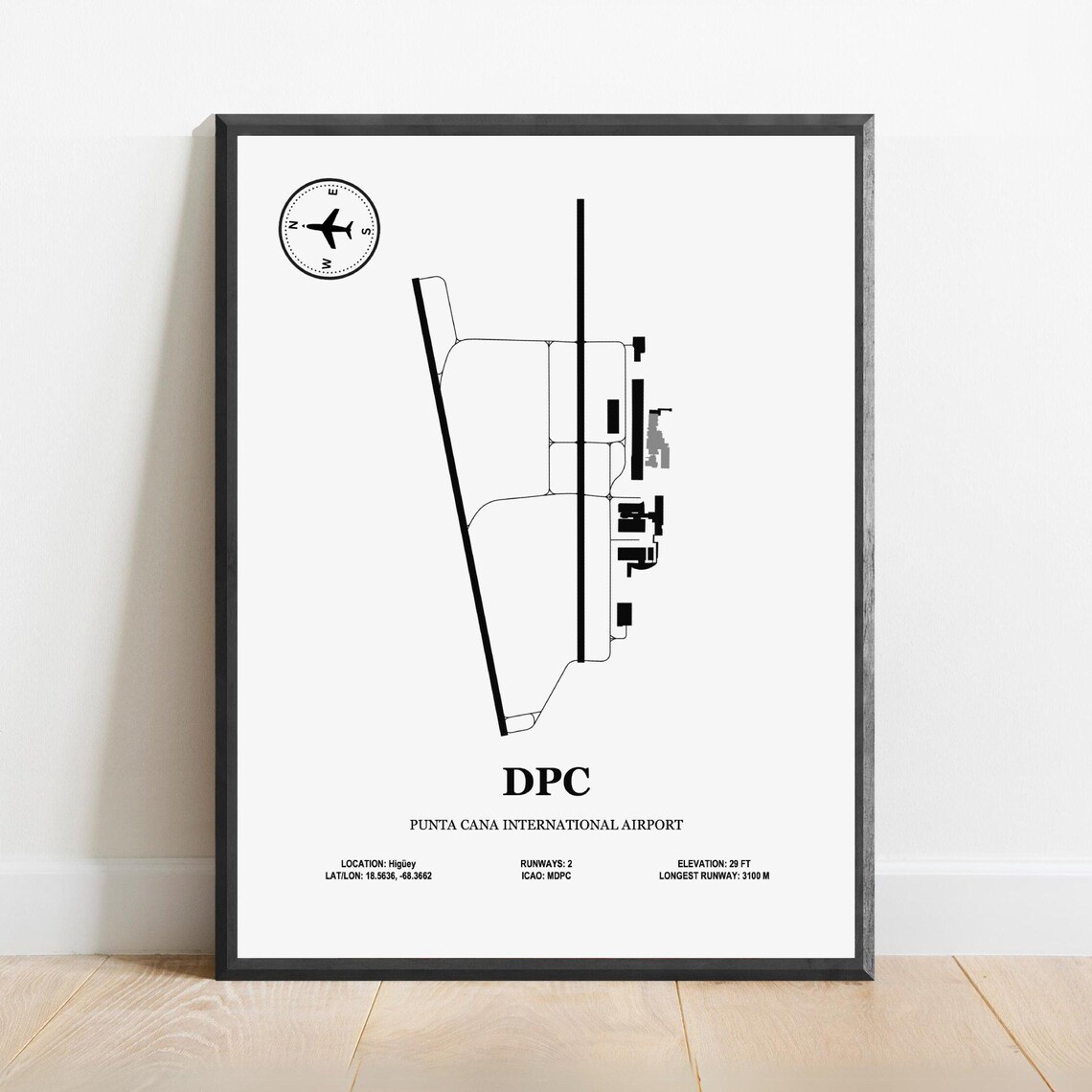 Punta Cana International Airport Design Map, Poster