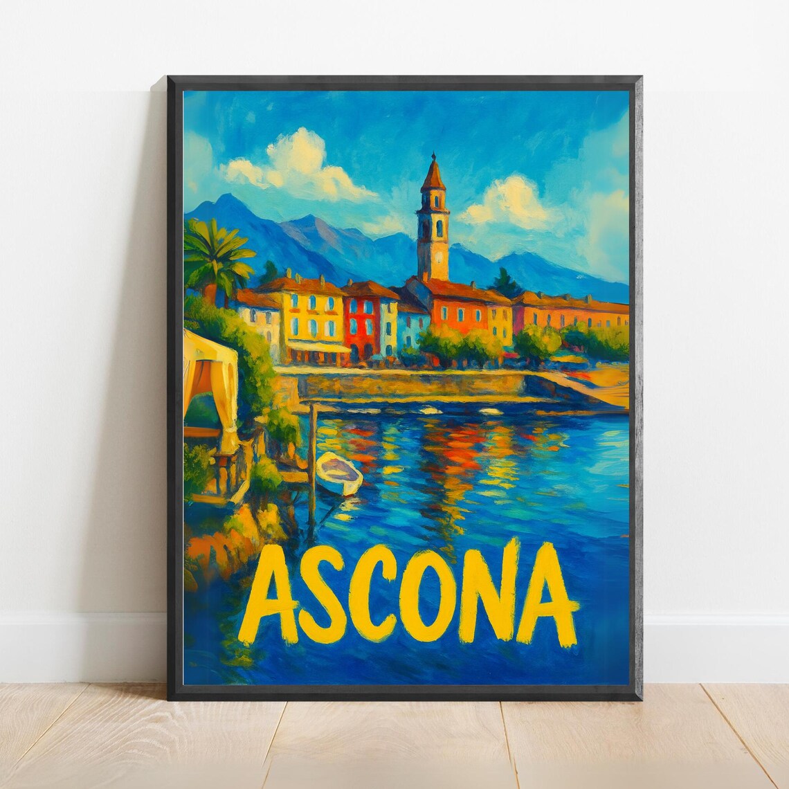 Ascona Lake Maggiore Lakeside Town Switzerland Travel Poster