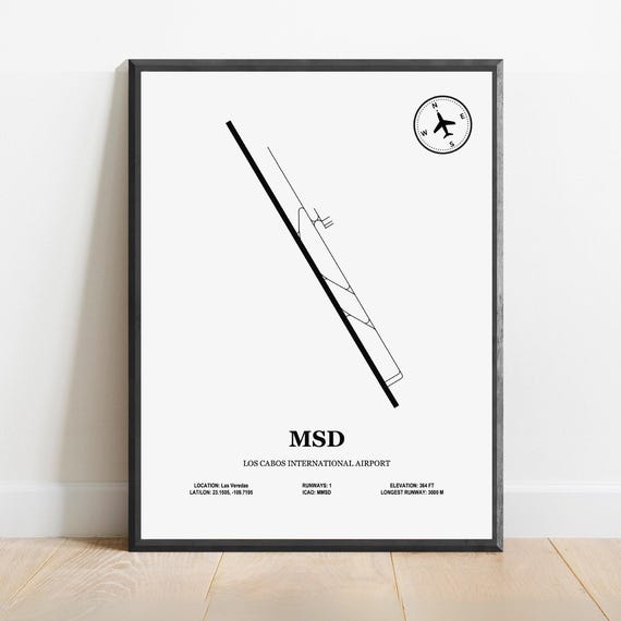 Msd Los Cabos International Airport Design Map Aviation Poster