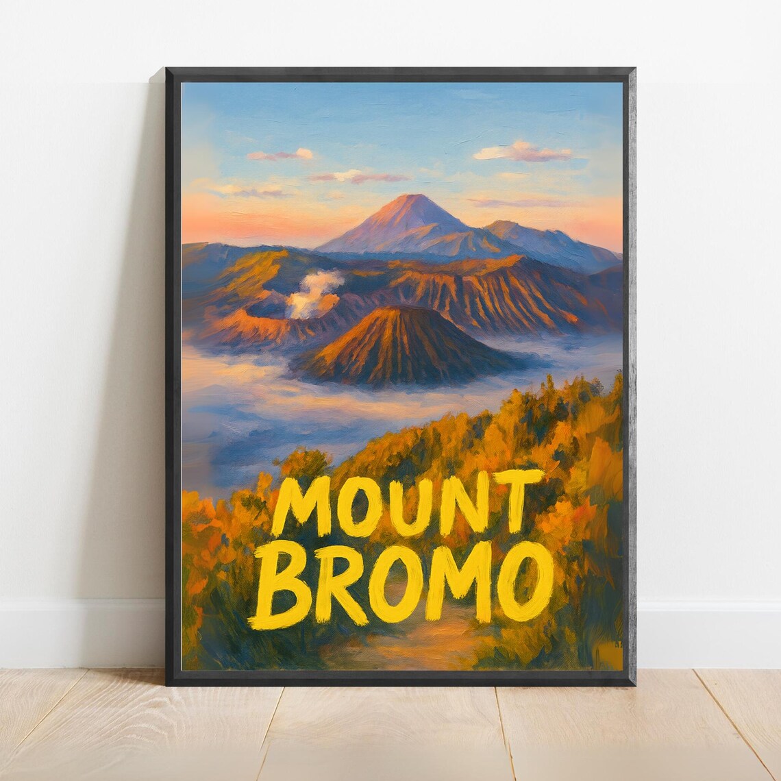 Mount Bromo Volcano Sunrise Indonesia Adventure Travel Poster