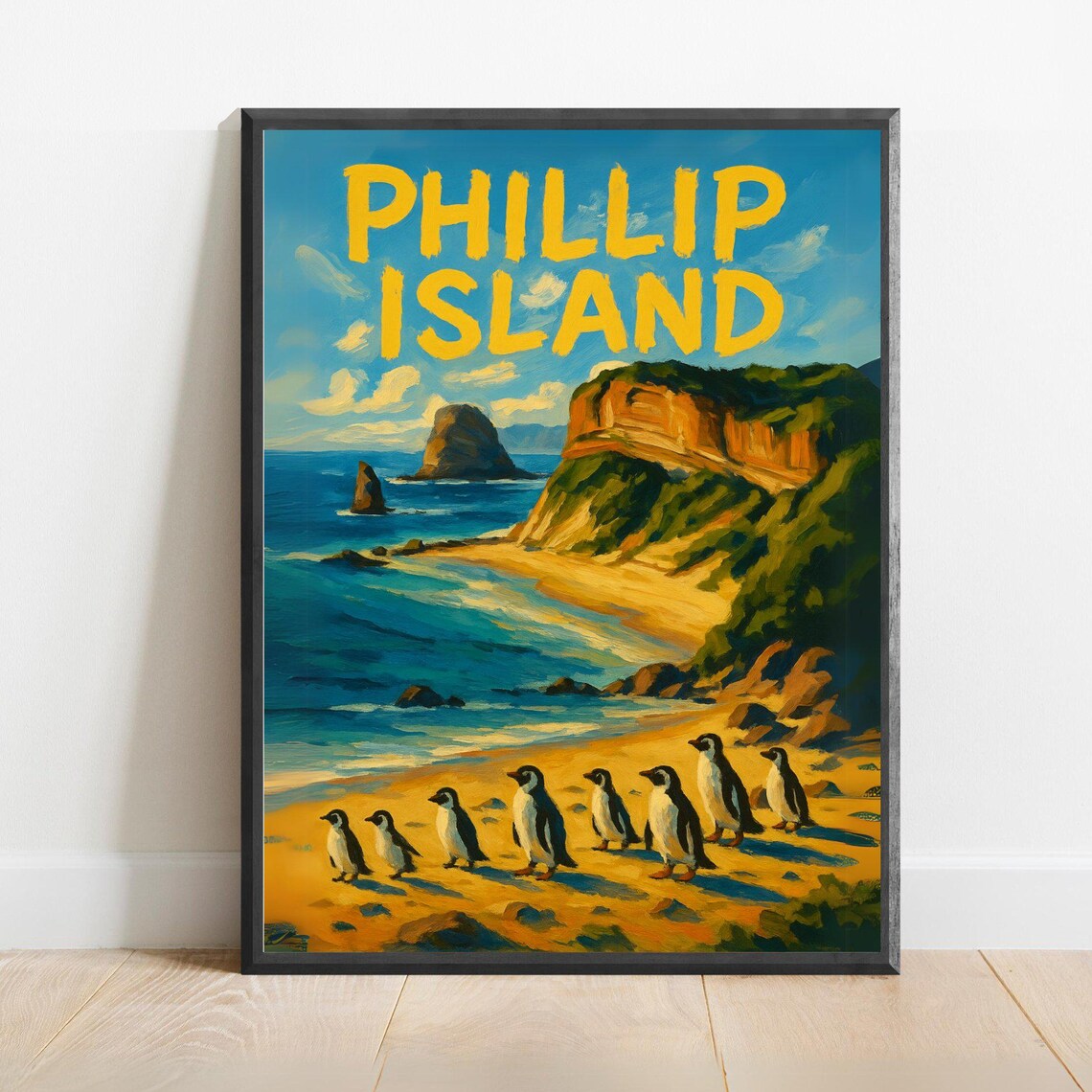Phillip Island Penguin Parade On Golden Beach Australia Travel Poster