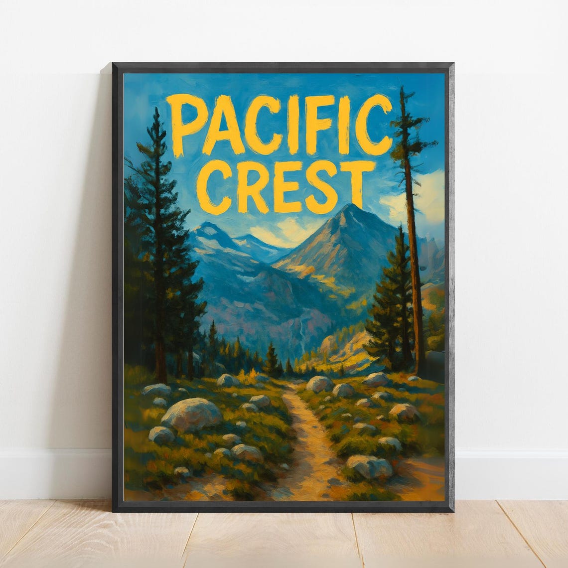 Pacific Crest Trail Poster Scenic Mountain Path Landscape Print Nature Hiking Wall Art For Outdoor Enthusiasts