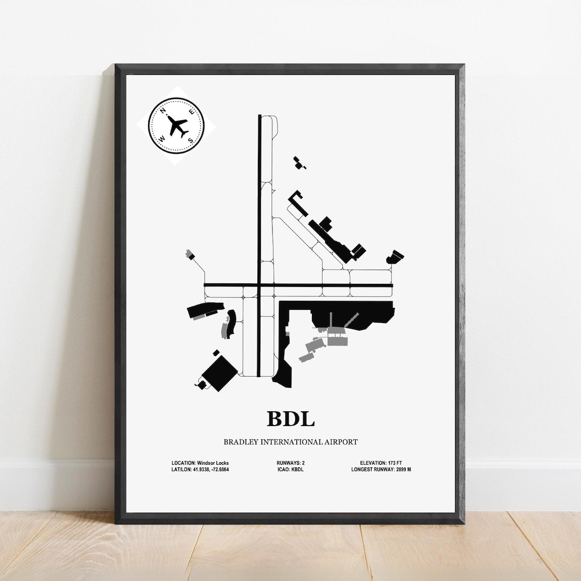 Bradley International Airport Design Map, Aviation