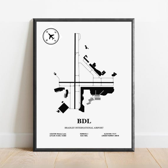 Bradley International Airport Design Map, Aviation