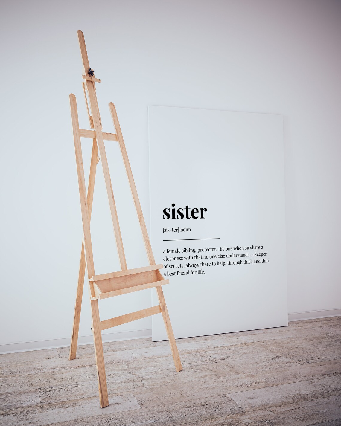 Sister Definition Dictionary Style White Minimalist Quote Poster