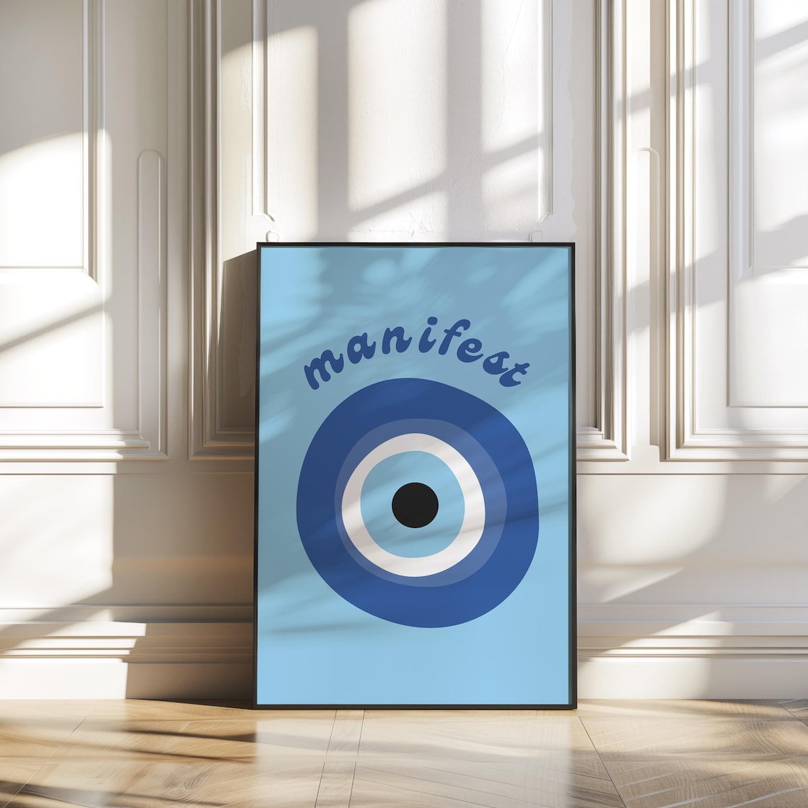 Manifest Wall Art Evil Eye Protection Manifestation Print Poster Affirmation Retro
