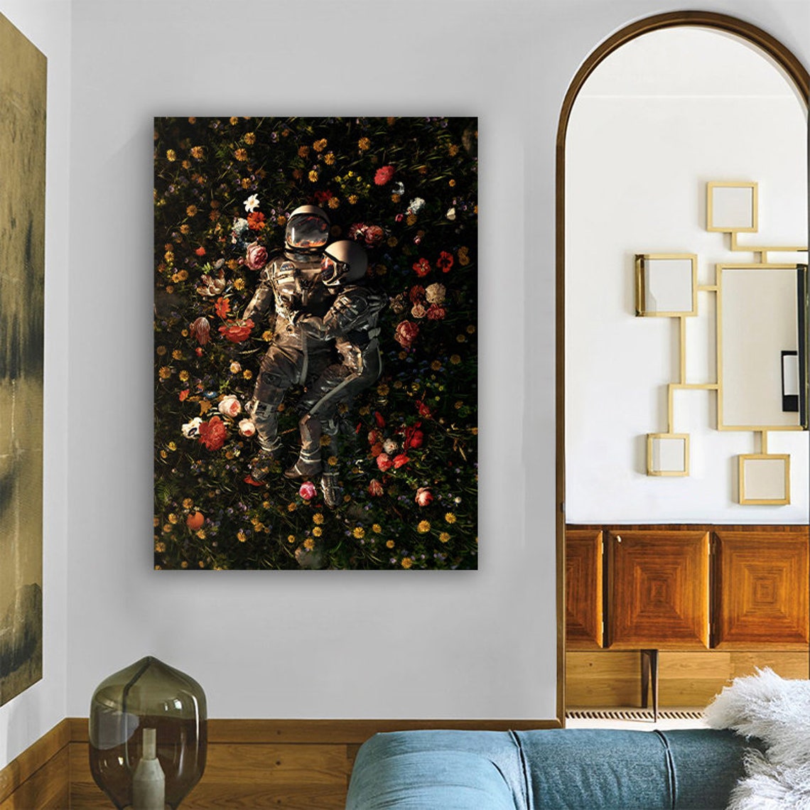 Flowers In Astronaut Poster Print - Image 2