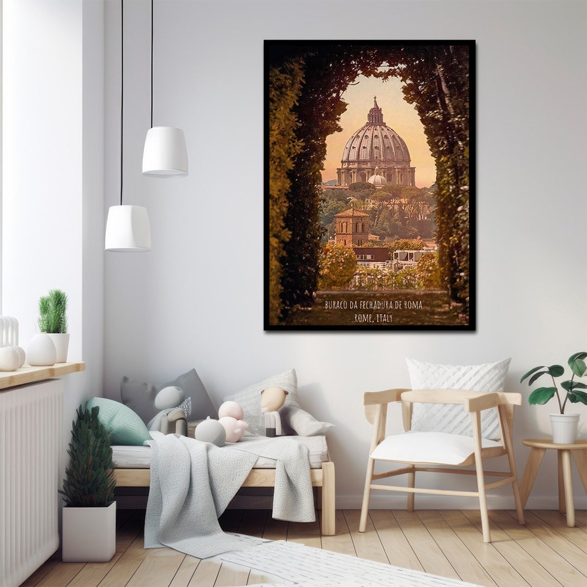 Rome Keyhole Painting Rome Landscape Painting Italy Landscape Painting Antique Looking Painting Printed Painting Rome The City Of Love - Image 3