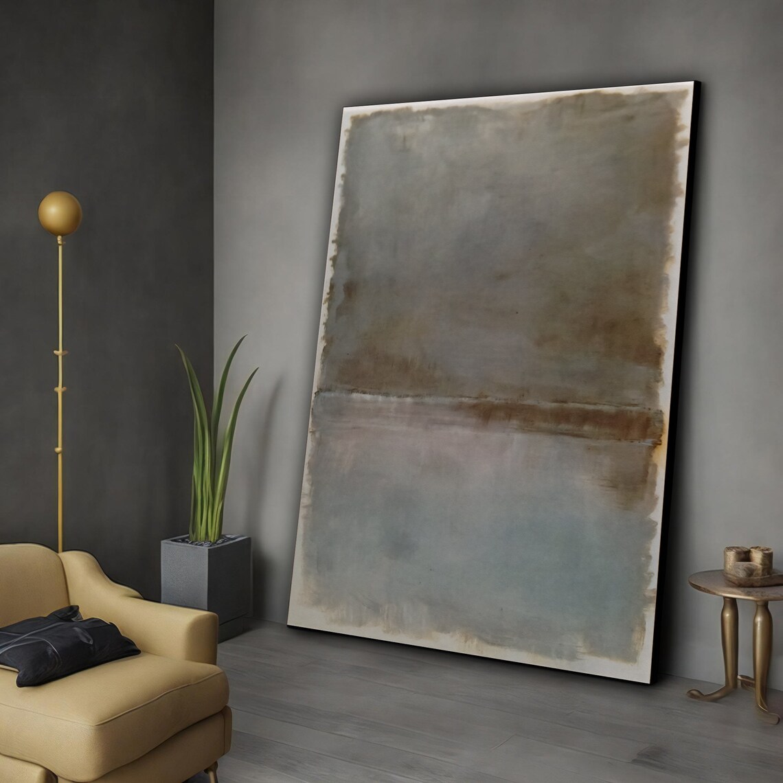 Mark Rothko Grey White Abstract Painting