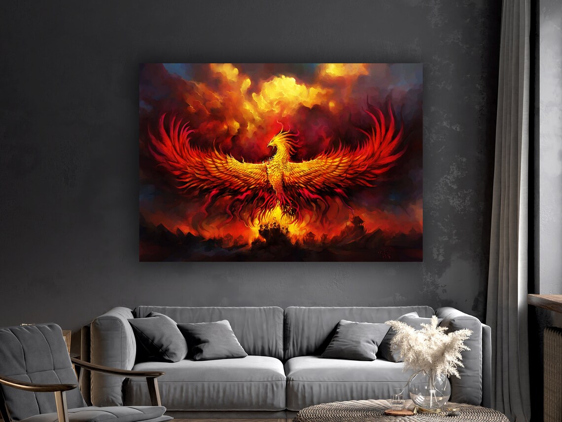 Phoenix Design Wall Art Print Wall Hanging Decor African Home Decor Wall Art Living Room Wall Decor