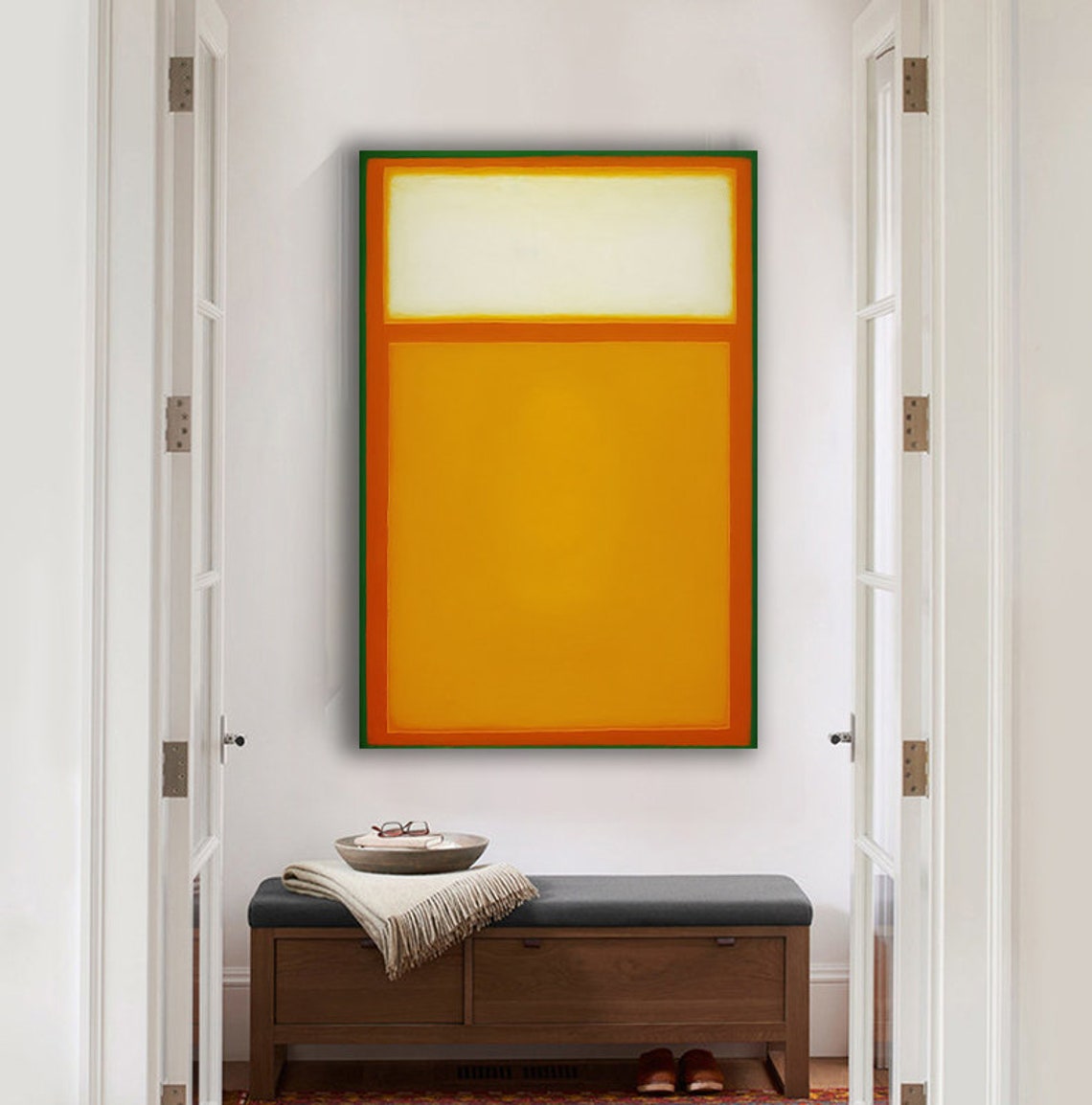 Bright Orange Cream Color Field Abstract Rothko Style Poster