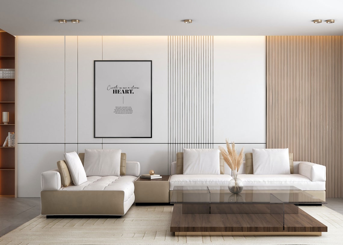 Create In Me A Clean Heart Psalm 51 Bible Verse Wall Art Christian Modern Smart Scripture Poster Typography Home Decor - Image 3