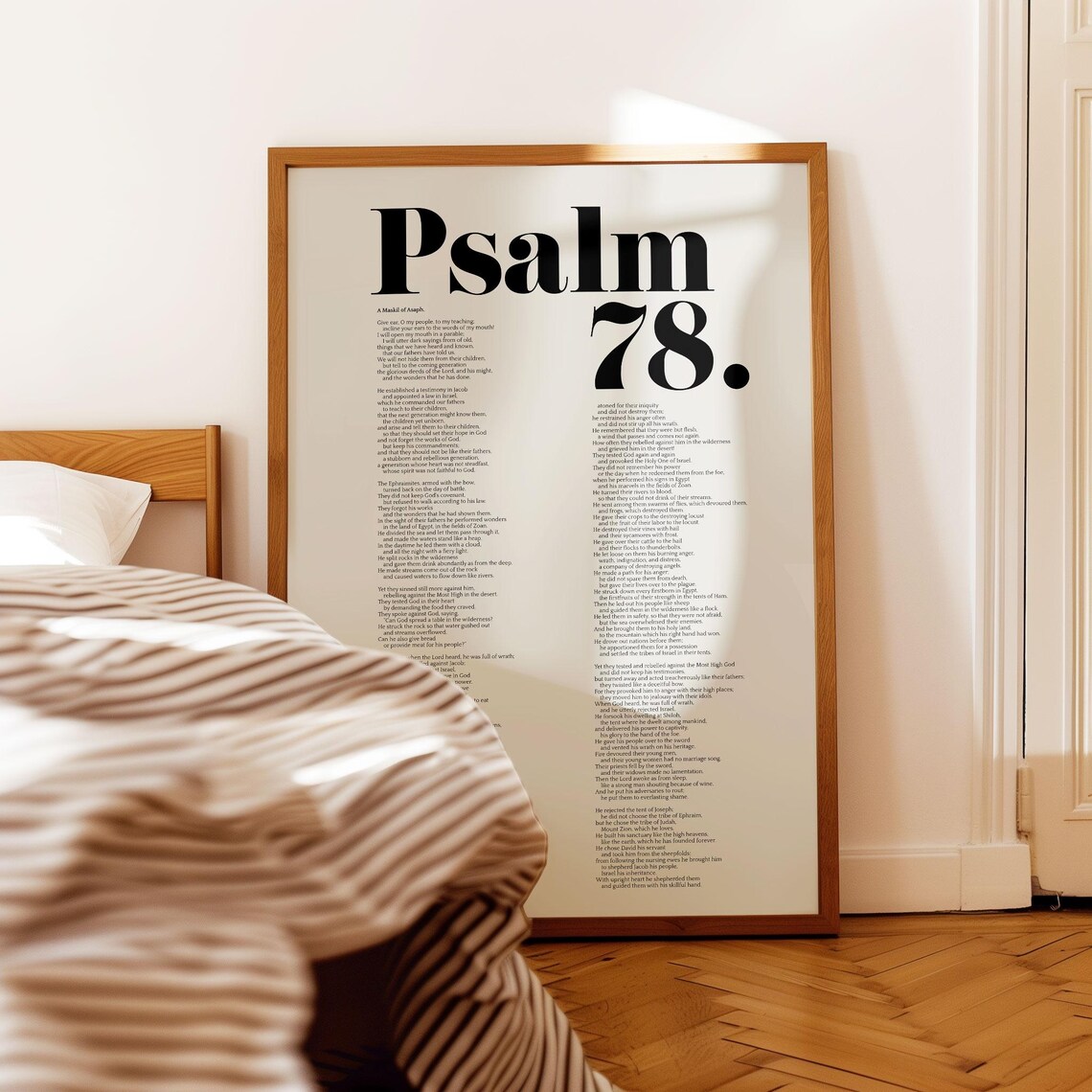 Psalm 78 Full Text Bible Verse Minimalist Bold Typography Scripture Poster - Image 2