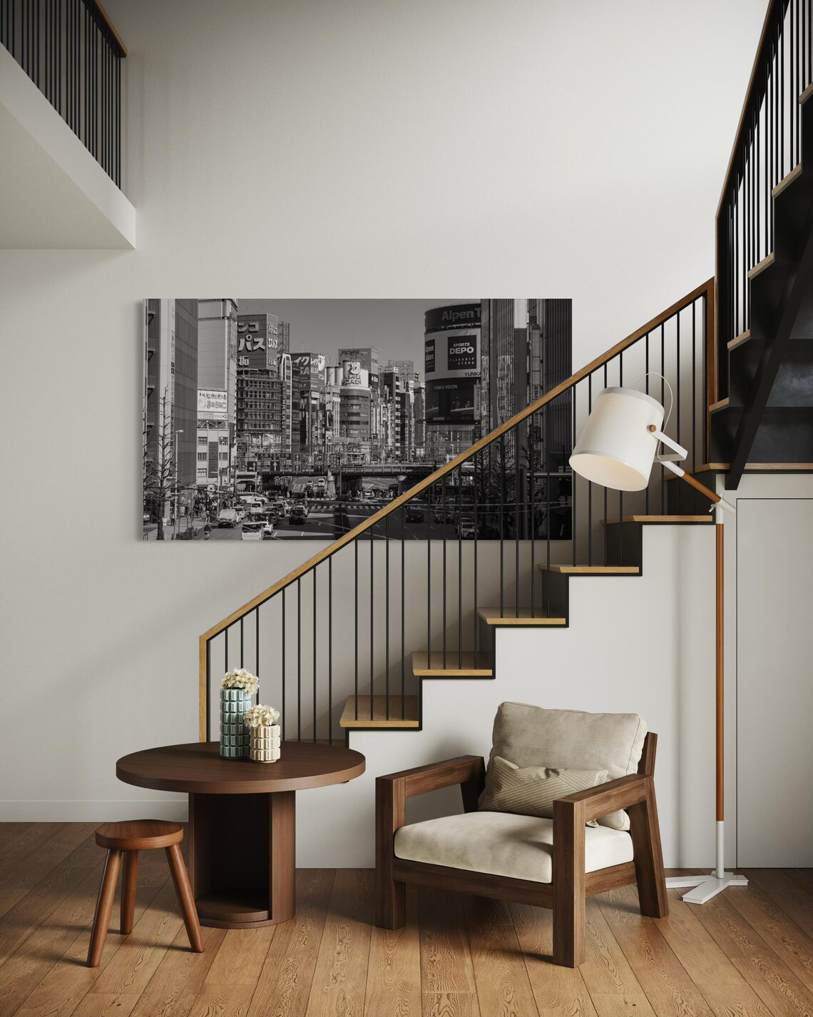 Shinjuku Tokyo Black And White Street Photography Cityscape Poster