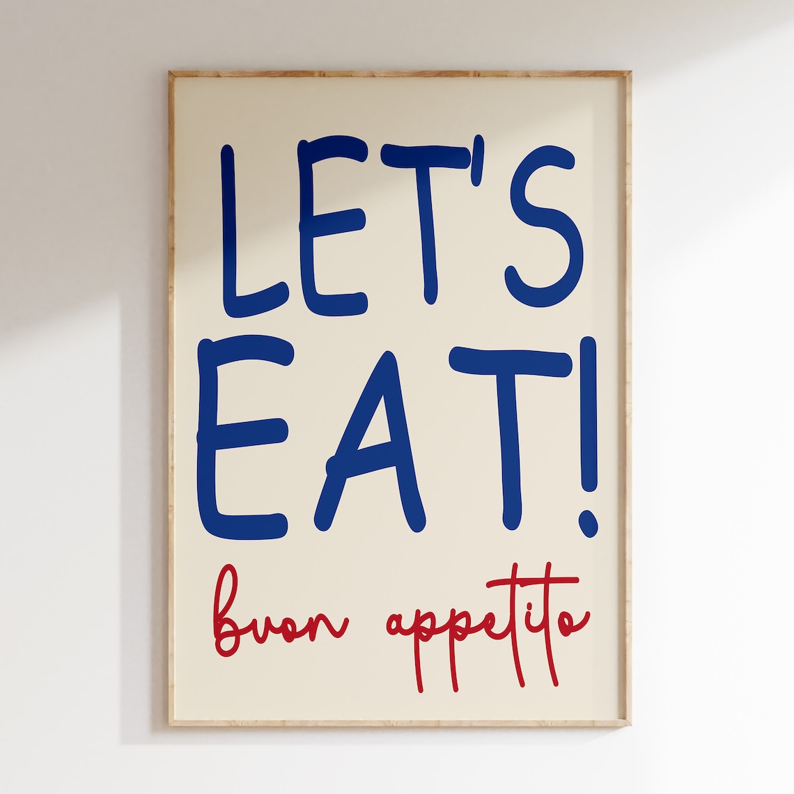 Lets Eat Poster, Modern Kitchen Wall Art Print