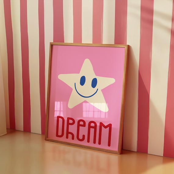 Star Colorful Print For Kids Wall Art Nursery Poster Room Decor Baby Shower Gift Playroom Quote