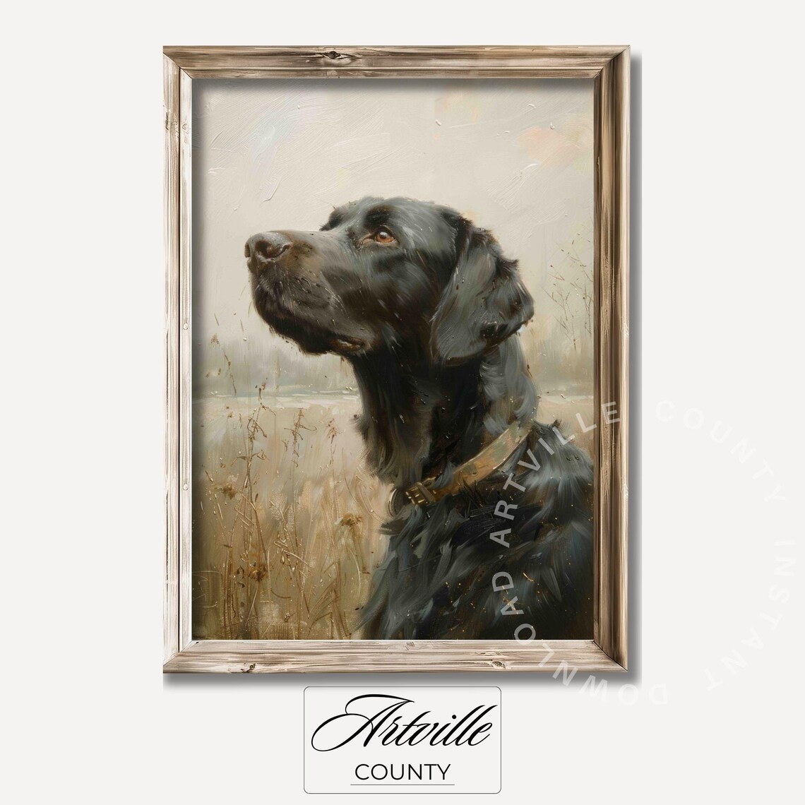 Hunting Dog Oil Painting Farmhouse Decor Poster