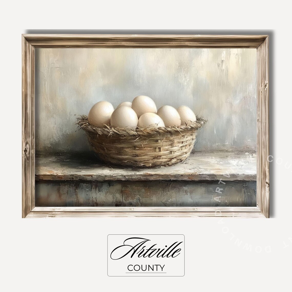 Vintage Eggs Art Print, Farmhouse Country Kitchen Decor
