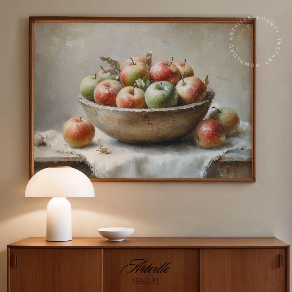 Farmhouse Apples Still Life Art Print, Vintage Kitchen - Image 2