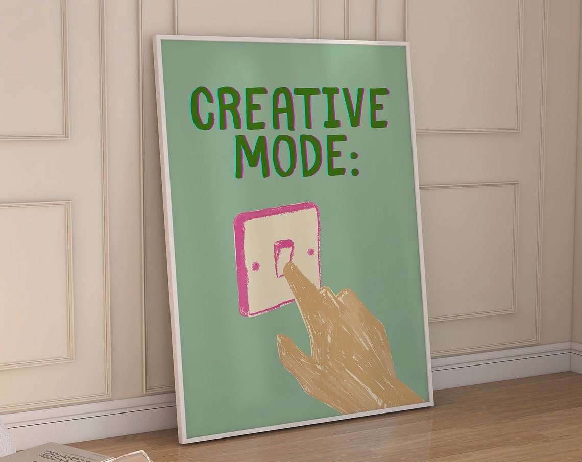 Creative Mode Colorful Light Switch Illustration Office Decor Poster