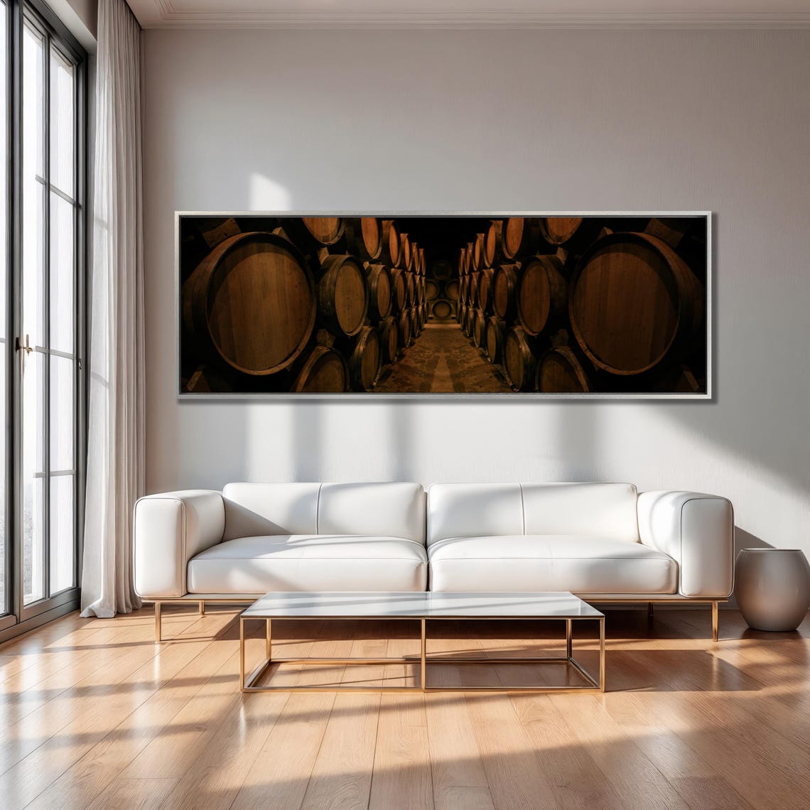 Old Oak Wine Barrel Cellar Vault Rustic Triptych Winery Poster - Image 2