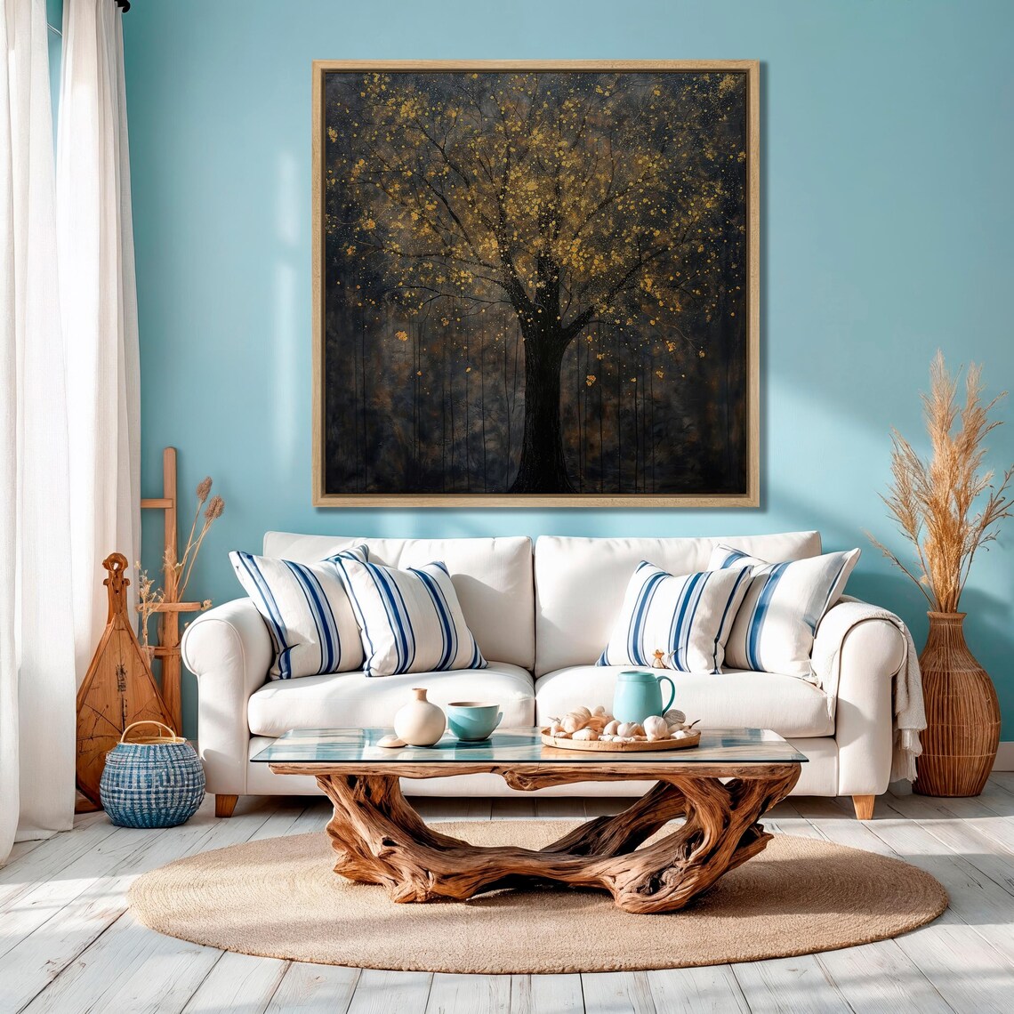 Black Tree Abstract Gold Splash Wall Art Print - Image 4