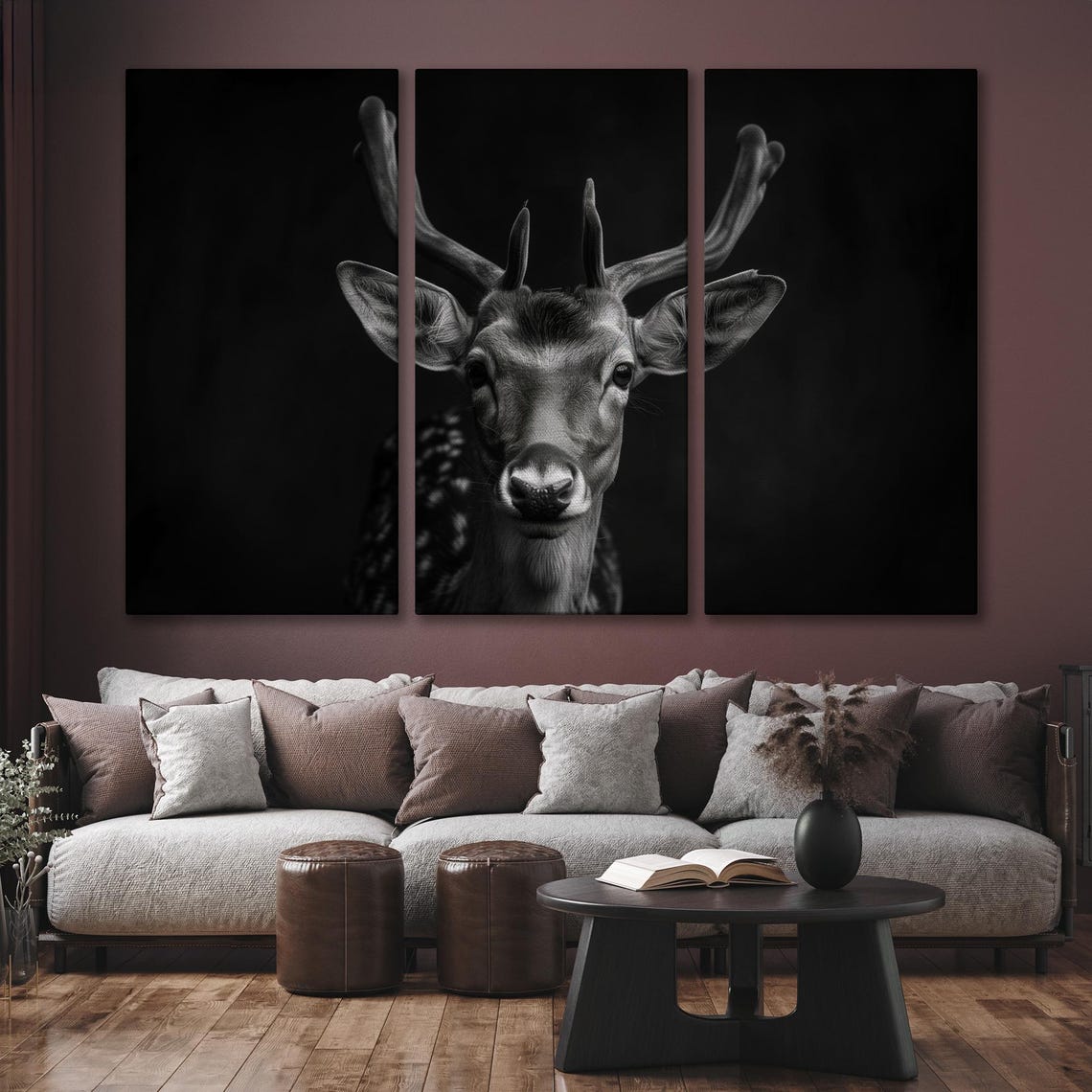 Spotted Fawn Portrait Black And White Gentle Deer Nature Wall Art - Image 6