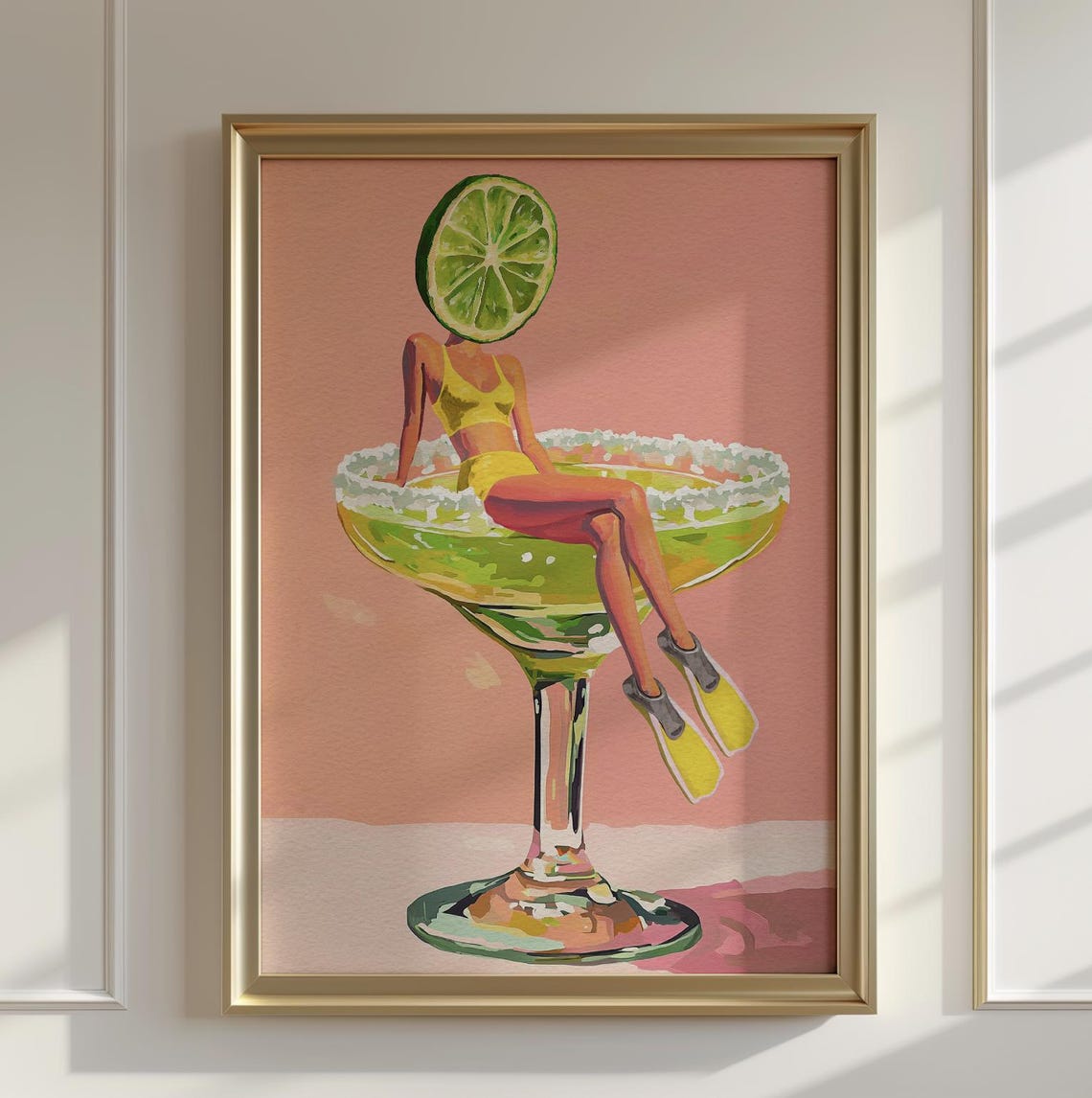 Retro Margarita Cocktail Bar Art Print