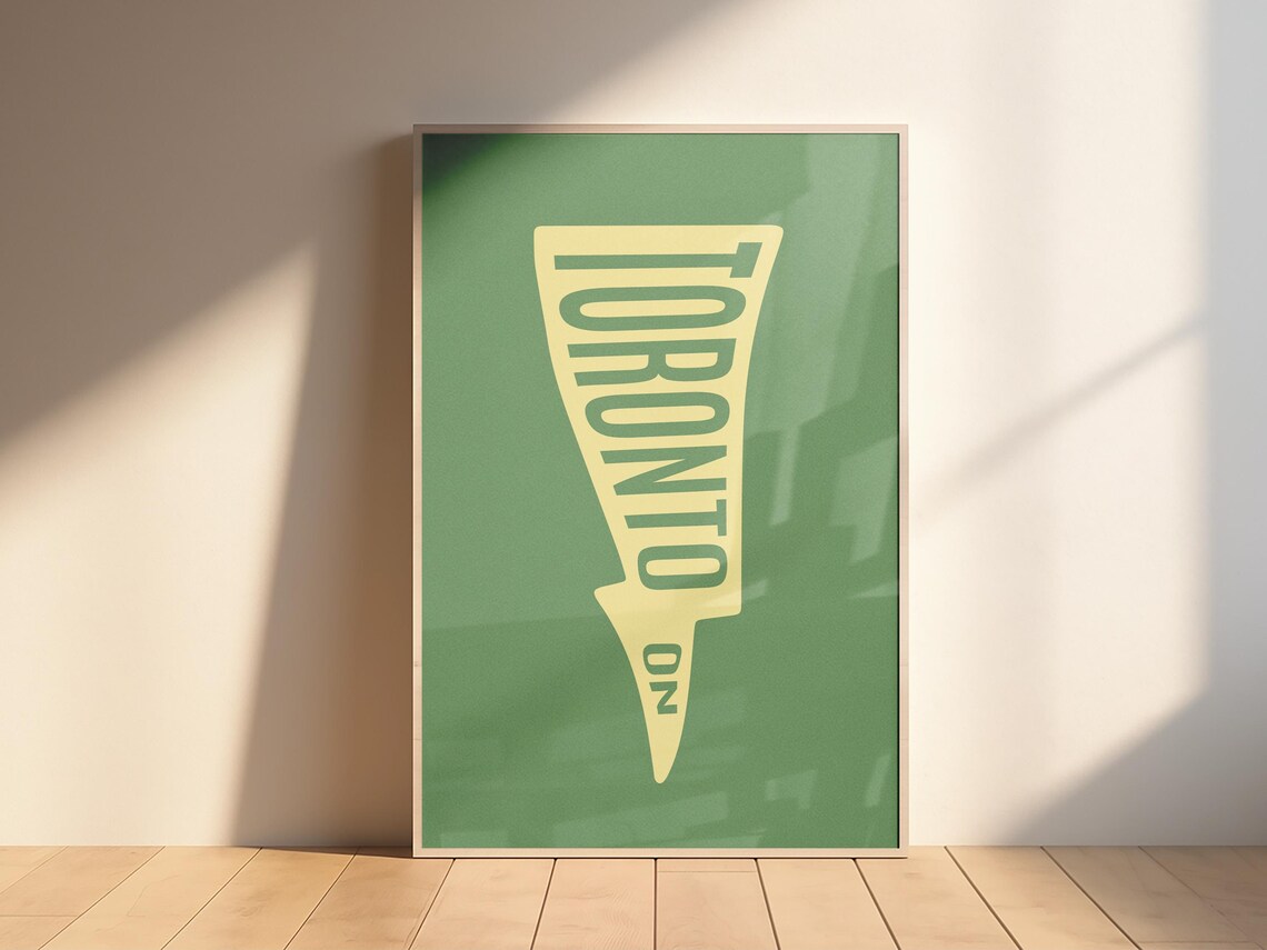 Toronto Pennant Poster, Personalized Minimalist Typography
