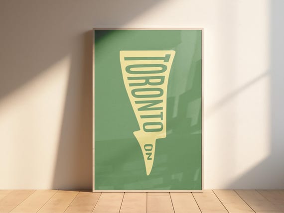Toronto Pennant Poster, Personalized Minimalist Typography