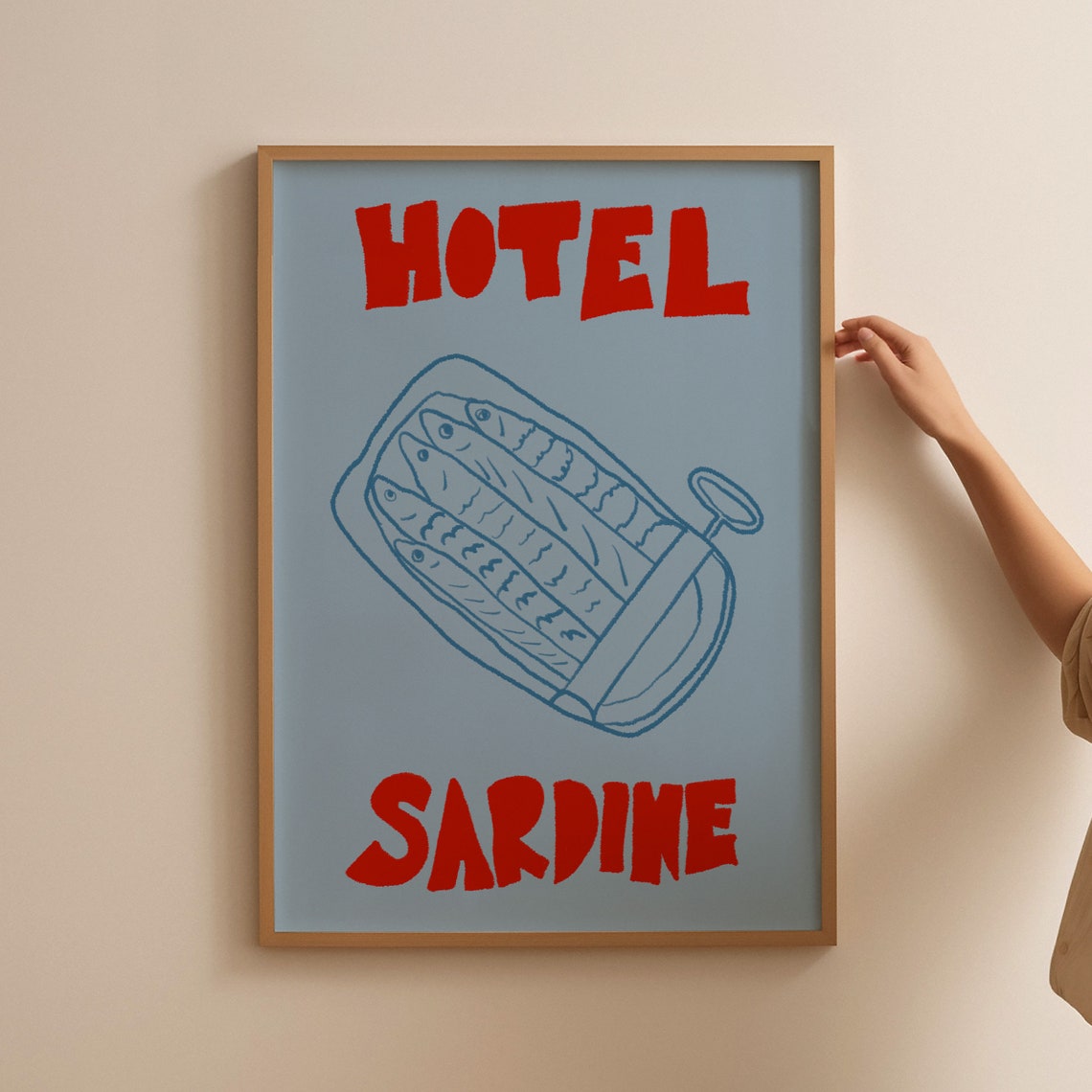 Hotel Sardine Sardine Tin Illustration Retro Kitchen Decor Poster - Image 2