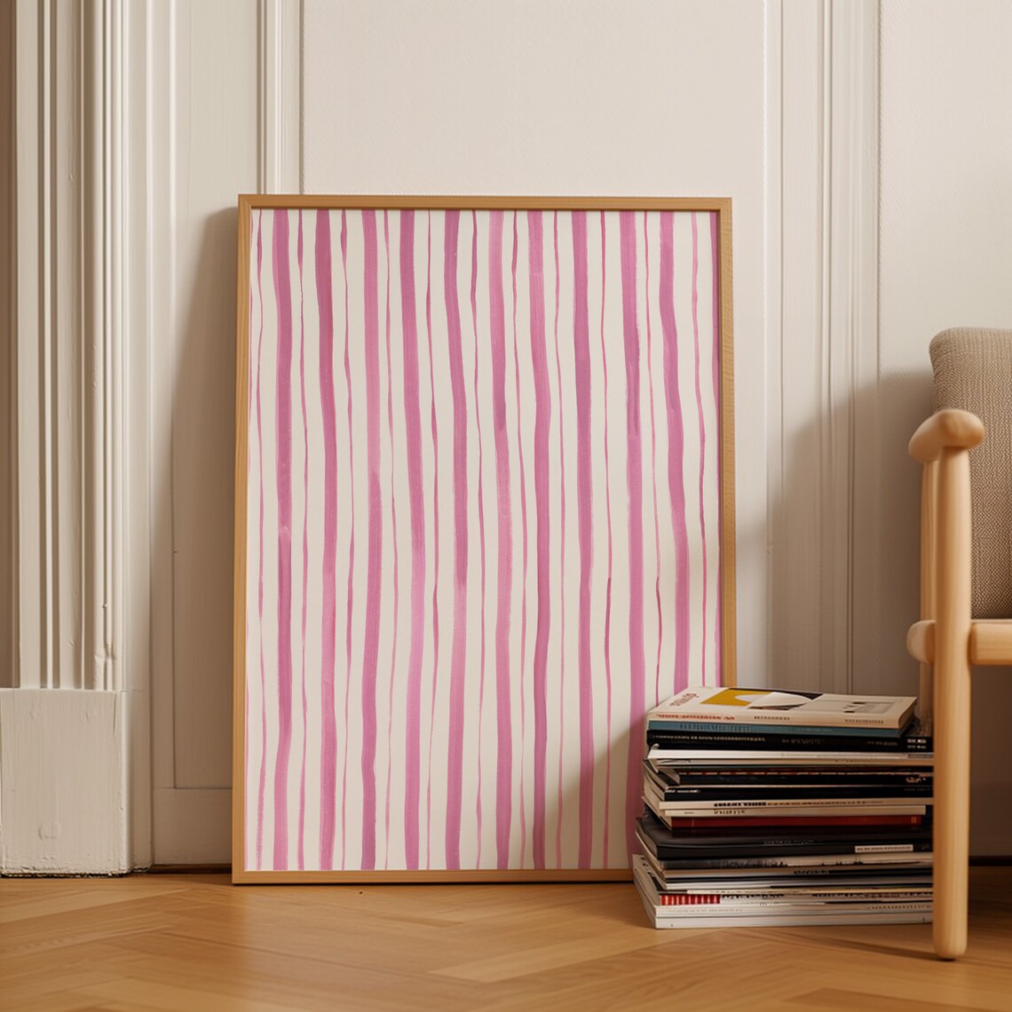 Pink Line Abstract, Minimalist Nursery Art Print - Image 3
