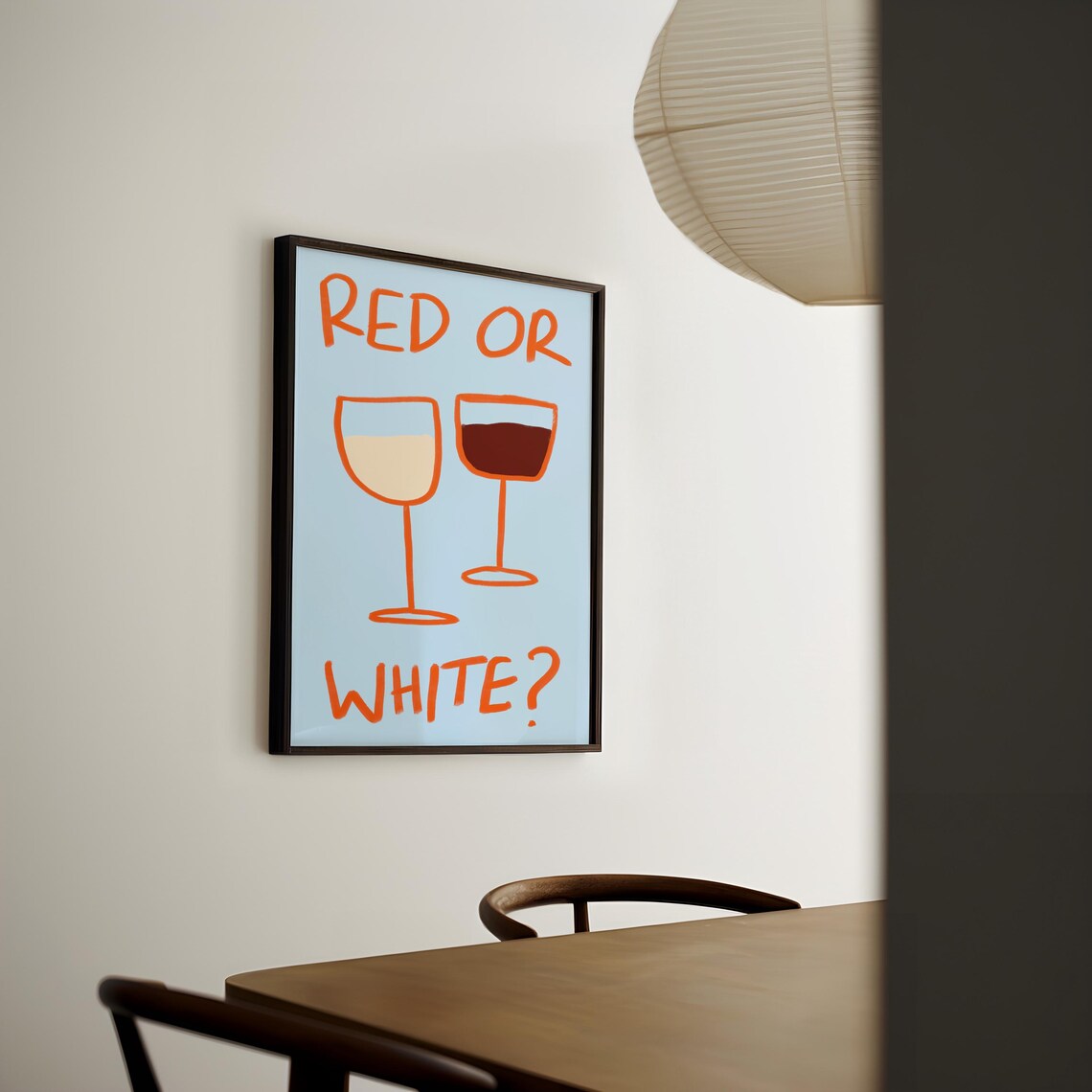 Red Or White Two Wine Glasses Retro Bar Cart Drink Art Poster - Image 3