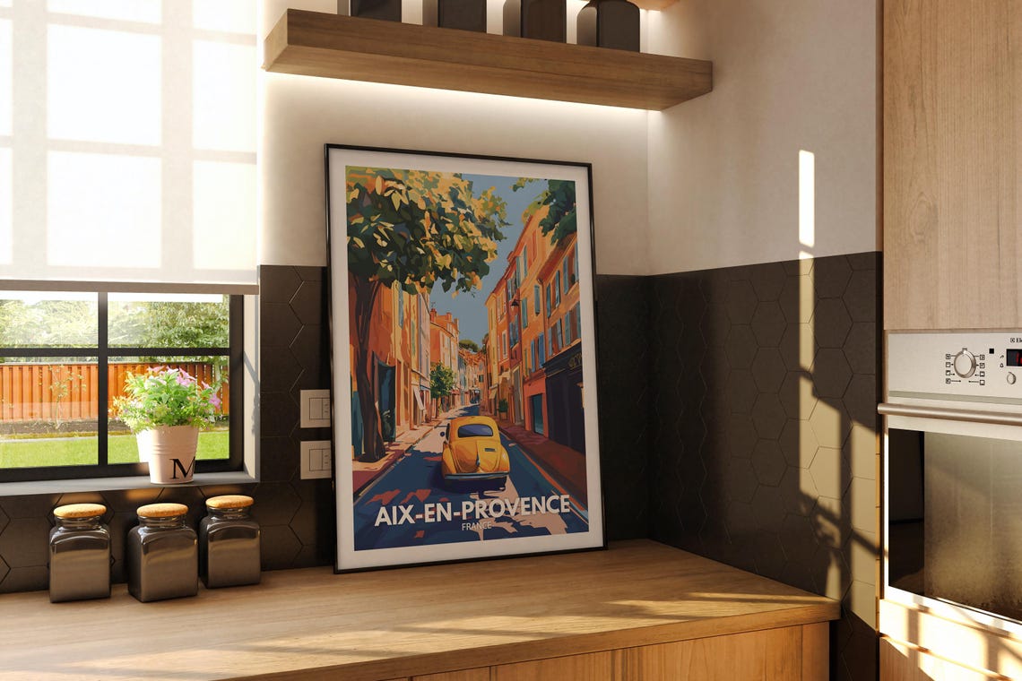 Aix En Provence Print Aix En Provence Travel Poster France Wall Art Print France Home Decor Travel Wall Decor Unique City Poster - Image 2